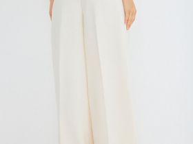 Брюки из поливискозы со складками, Бежевый