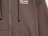 Толстовка на молнии с вышивкой, Коричневый
