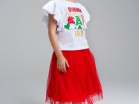 Фуфайка трикотажная для девочек (футболка)