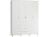 Распашной шкаф Пронто 4-190x240 Белый с зеркалом