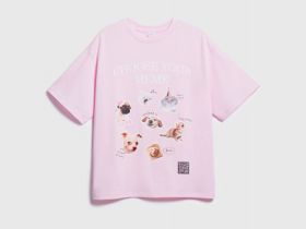 Футболка c AR-принтом для девочек, Розовый