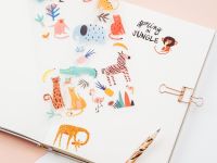 Наклейки ПВХ MESHU "Spring in jungle", 10*21см, 31 наклейка