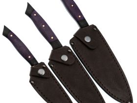 Набор кухонный "Хозяин", ст.95х18, ц.м.,рук.G10 фиолетовый