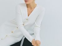 Вязаное облегающее платье, Бежевый