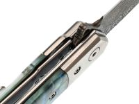 Складной нож Витязь B5299D, сталь дамаск, рукоять огстекло с перламутром, художественное травление