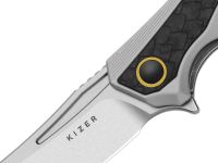 Складной нож Kizer Draca, сталь S45VN, рукоять алюминий/карбон, серый/черный