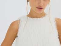 Топ с пушистой фактурой, Белый