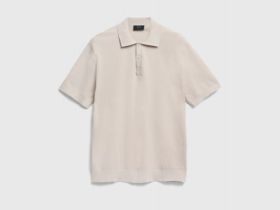 Поло из текстурной ткани, Бежевый