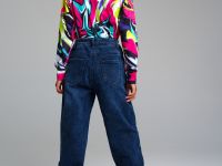 Брюки текстильные джинсовые утепленные флисом для девочек