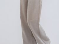 Базовые широкие брюки с эффектом стирки, Бежевый