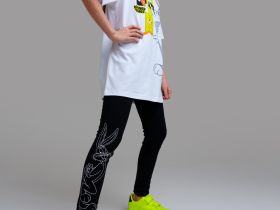 Комплект трикотажный для девочек: фуфайка (футболка), брюки (легинсы)