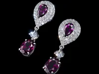 Пусеты из белого золота с родолитами э4785пс04250359_white