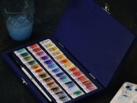 Набор акварели "Белые Ночи" 36 шт х 2,5 мл, кисть, синее дерево