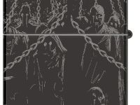 Зажигалка ZIPPO Skull King с покрытием High Polish Black, латунь/сталь, черная, глянцевая, 38x13x57 мм