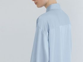 Блузка из сатина, Голубой