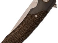 Складной нож Maxace Goliath Brown, сталь Bohler K110, рукоять микарта/темный больстер