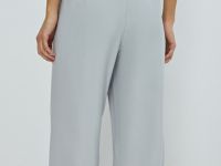 Прямые брюки с поясом на резинке, Серый