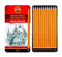 Набор карандашей чернографитных Koh-I-Noor "Art" 12 шт (8В-2Н) в металлической коробке