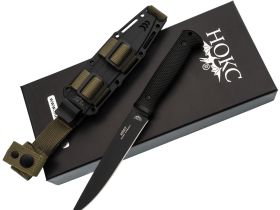 Туристический нож Кмет, сталь AUS-8, рукоять резинопластик черный