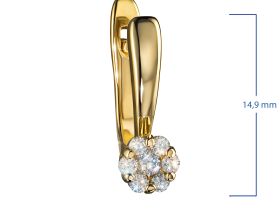 Серьги из желтого золота с бриллиантами э0301сг04152800