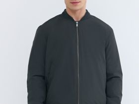 Утеплённый бомбер, Серый