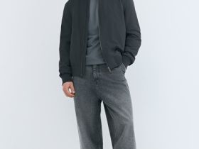 Утеплённый бомбер, Серый