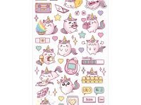 Наклейки объемные MESHU "Cute unicorn", 10*23 см, пакет европодвес