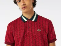 Мужское поло Lacoste классического кроя с монограммой