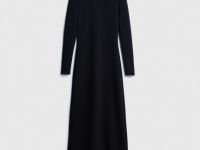 Трикотажное платье с расклёшенной юбкой, Черный