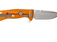 Нож складной LionSteel SR22A OS Mini, сталь Uddeholm Sleipner® Satin Finish, рукоять алюминий (Solid®), оранжевый