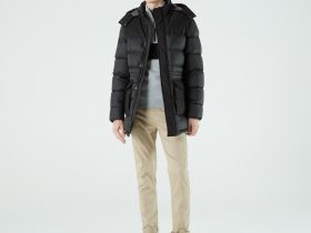 Мужская двусторонняя стеганая куртка Lacoste свободного кроя с подкладкой