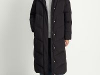 Пуховое пальто свободного силуэта