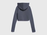 Укороченная толстовка для девочек, Серый