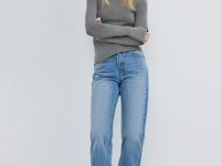 Лонгслив с эффектом стирки, Серый