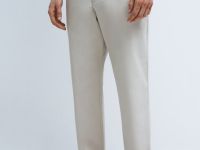 Брюки-чиносы из сатина, Бежевый