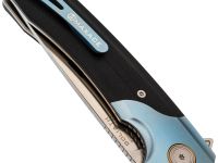 Складной нож Maxace Goliath Black, сталь Bohler K110, рукоять G-10/синий больстер