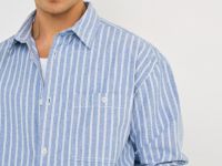 Рубашка в полоску, Синий
