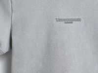 Футболка в рубчик с принтом, Серый