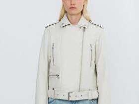 Куртка-косуха из искусственной кожи, Бежевый