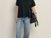 Блузка из тенселя с коротким рукавом