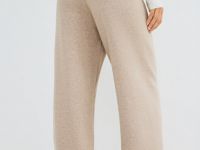 Вязаные широкие брюки, Бежевый