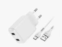 Сетевое зарядное устройство Hoco (N7) Speedy 2xUSB 10W + кабель Micro-USB 100 см (белый)