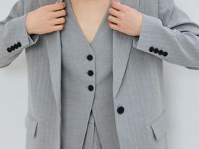 Однобортный жакет из поливискозы, Серый