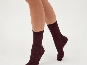 Носки Жанет, бордо/черные