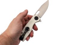 Складной нож Reptilian Тобол-03, сталь D2, рукоять белый G-10