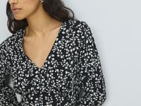 Платье макси с принтом, Черный