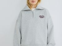 Толстовка с воротником-стойкой на молнии, Серый