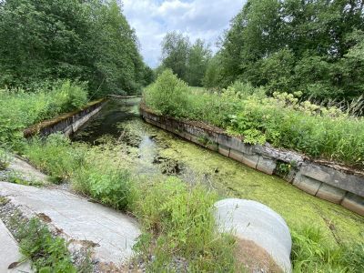 Стрелка Старопетергофского и Новопетергофского каналов (берегоукрепления и мост)