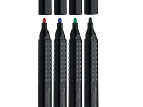 Маркер перманентный Faber-Castell "GRIP 1504" с круглым наконечником, красный