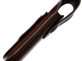 Чехол для складного ножа на пояс, 140 мм, кнопка, коричневый